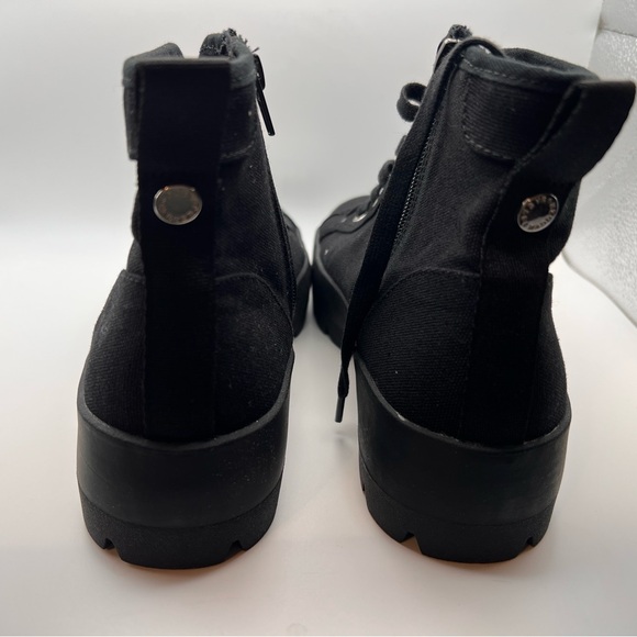 Steve Madden Lynet Black High-Top Women's Canvas Boots - Picture 5 of 6